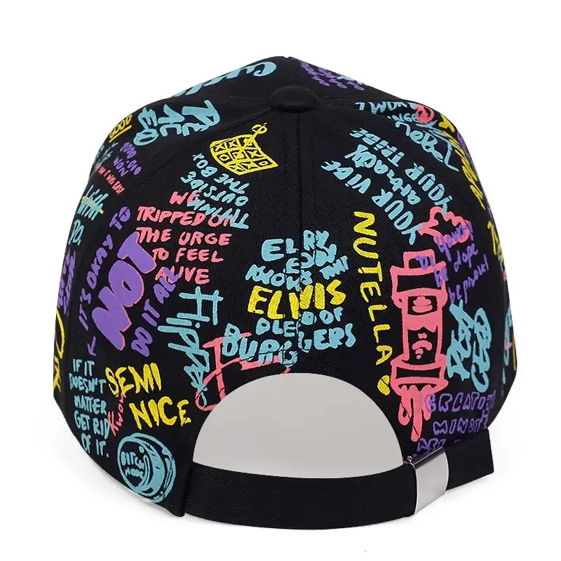 1pc Colorful Graffiti Hip-hop Baseball Cap,outdoor Sun Protection Printed Casual Duckbill Cap,personalized for Men and Women