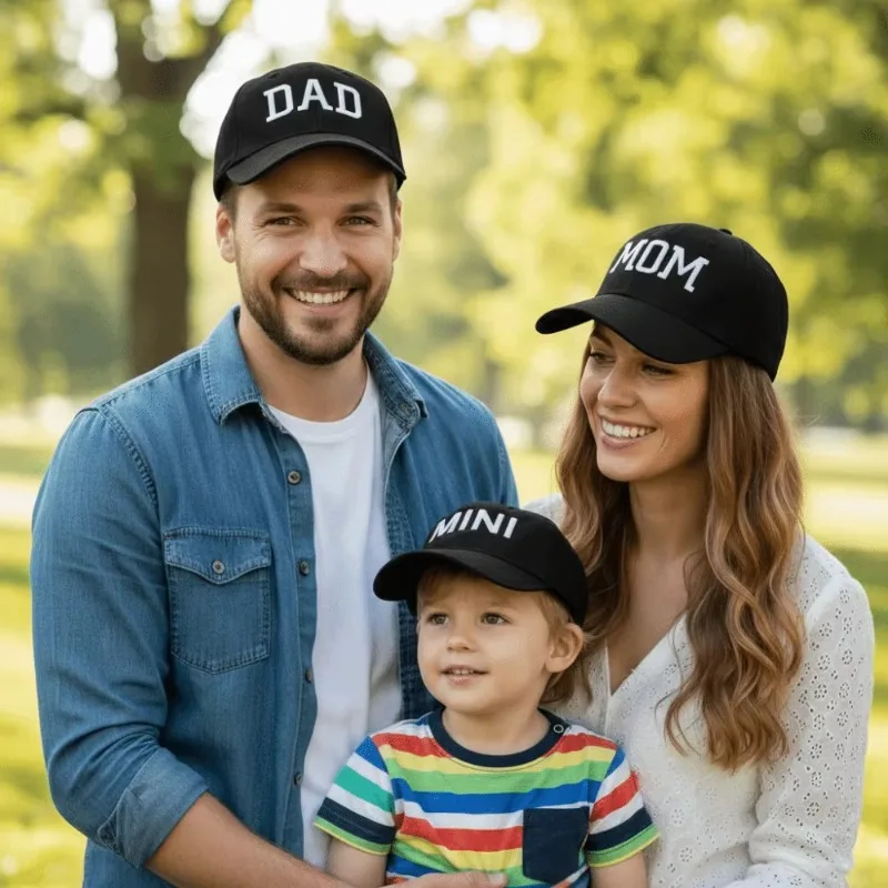 DAD MOM Embroidered Baseball Hat Men's and Women's Retro Vintage Fashion Couple Hat Hip Hop Hat
