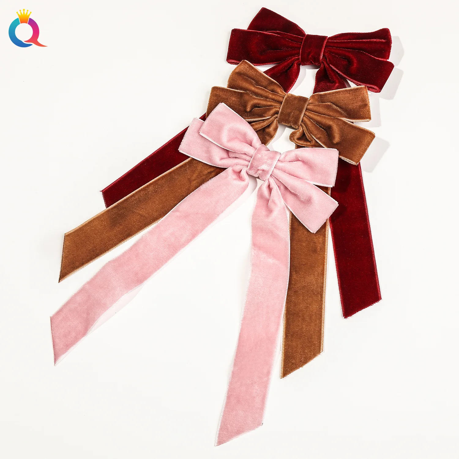 Trendy Velvet Bow Ribbon Hairpins Women Children Girls Hair Clips Pin Barrettes Accessories Hairclip Headdress Headwear Ornament