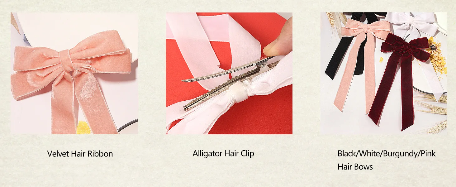 Trendy Velvet Bow Ribbon Hairpins Women Children Girls Hair Clips Pin Barrettes Accessories Hairclip Headdress Headwear Ornament