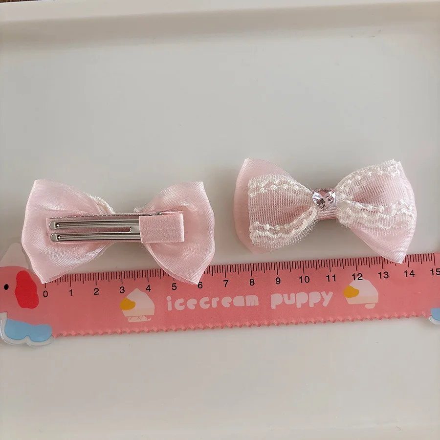 Baby Lace Pearl BB Clips Set Korean Sheer Bow Hair Ties Girls Hair Accessories 2025 Childrens Day Gift