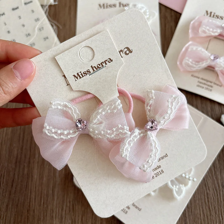 Baby Lace Pearl BB Clips Set Korean Sheer Bow Hair Ties Girls Hair Accessories 2025 Childrens Day Gift