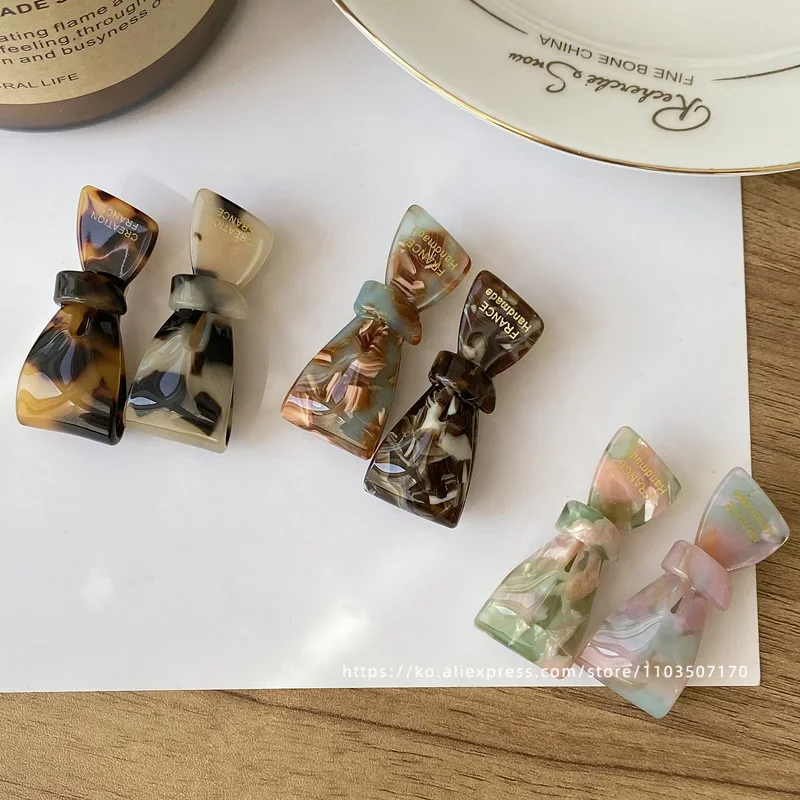 Korea France color small bow bangs clip red duck beak clip side broken hair clip French girl heart