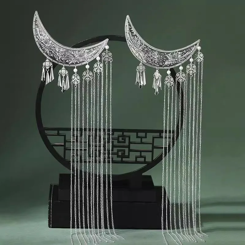 1pc Hanfu Accessories Long Tassel Back Hairpin Ancient Style Hairpin Warring States Robe Wei and Jin Style Headdress