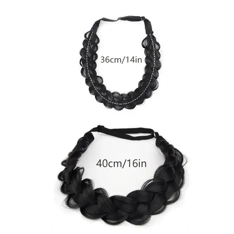 1 Pcs Synthetic Premium Adjustable Handmade Wig Braided Elastic Band Hair Fashion Braiding Hair Headband Headwear For Women