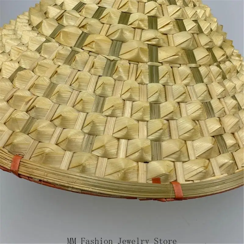 Oriental Hat Bamboo Weave Hat Asian Comfortable Fit for Gardeners Farmers and Vintage Fashion Lover