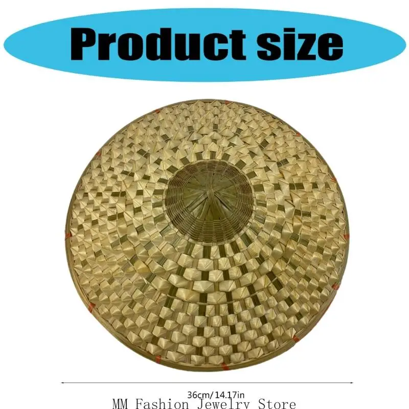 Oriental Hat Bamboo Weave Hat Asian Comfortable Fit for Gardeners Farmers and Vintage Fashion Lover