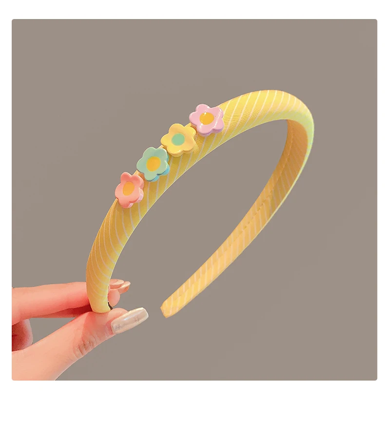 2026 New Children Colorful Stripe Flowers Ornament Headband Headwears Girls Simplicity Hair Hoop Headbands Kids Hair Accessories