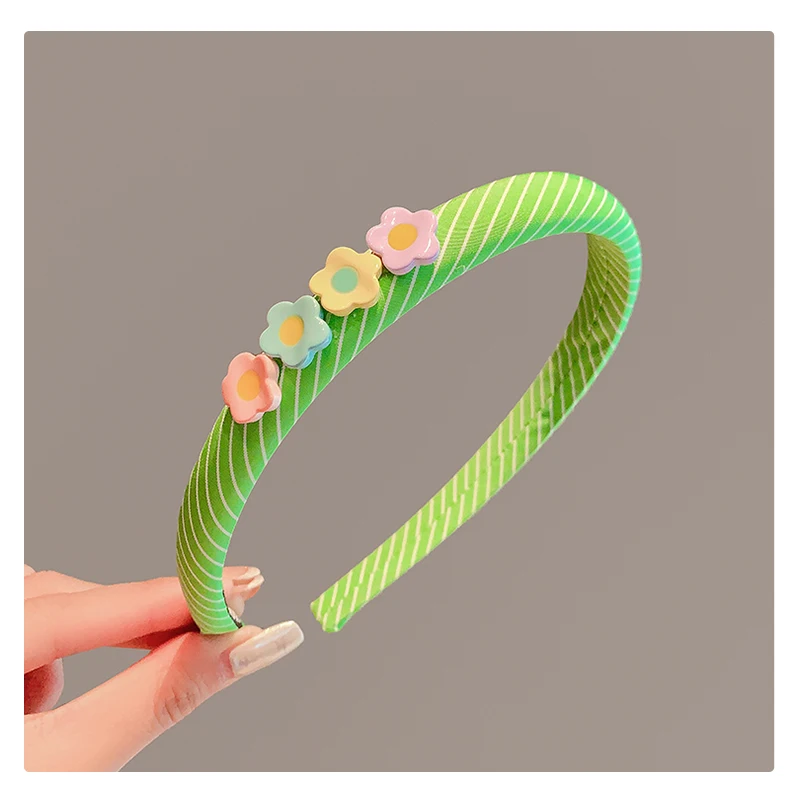 2026 New Children Colorful Stripe Flowers Ornament Headband Headwears Girls Simplicity Hair Hoop Headbands Kids Hair Accessories