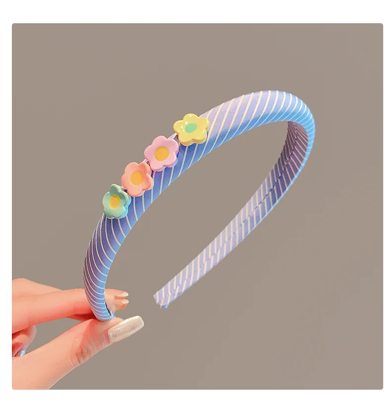 2026 New Children Colorful Stripe Flowers Ornament Headband Headwears Girls Simplicity Hair Hoop Headbands Kids Hair Accessories