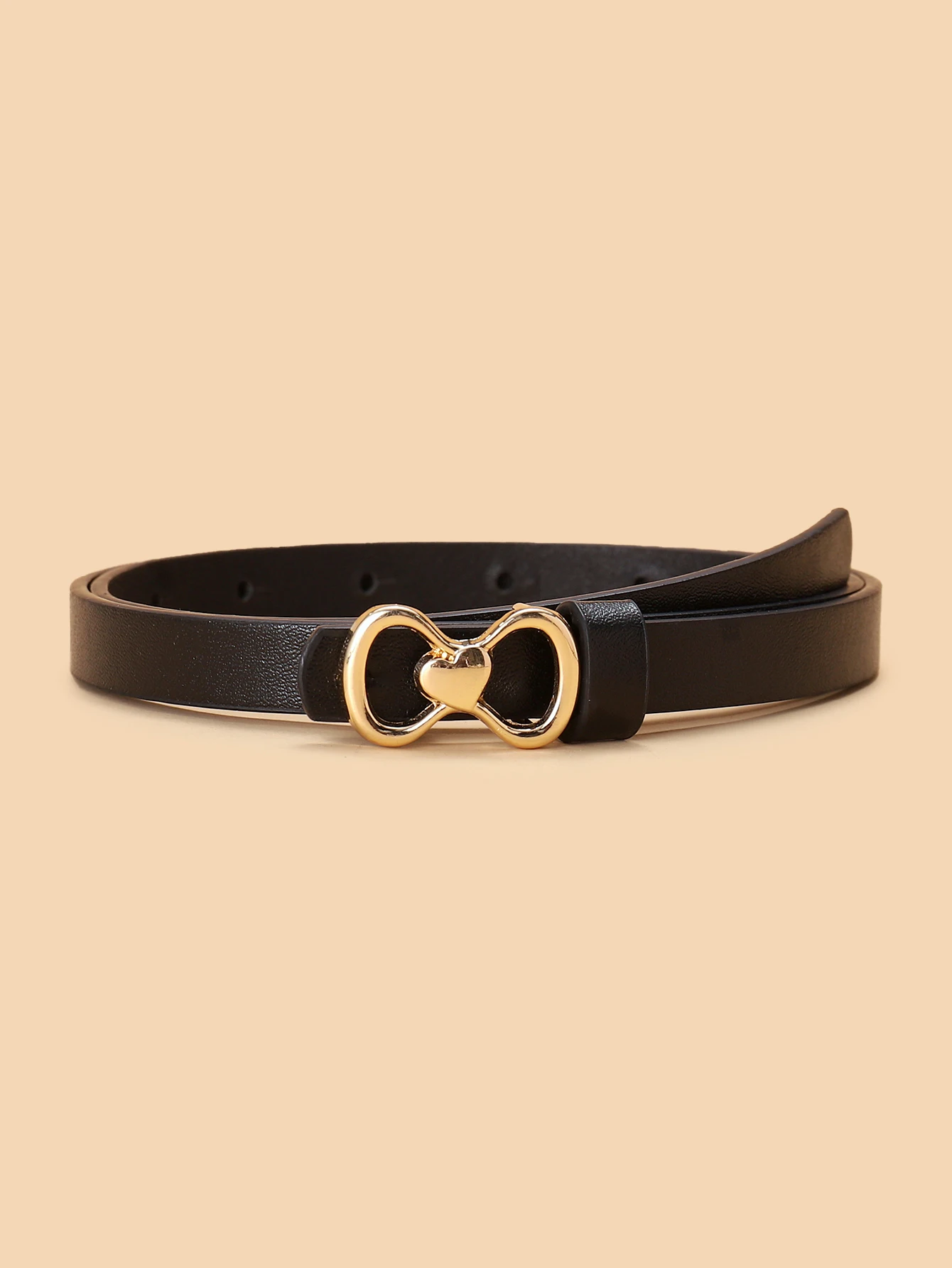 1PCS A new fashion women's double circle love buckle belt high-quality pu jeans dress decorative belt all seasons universal