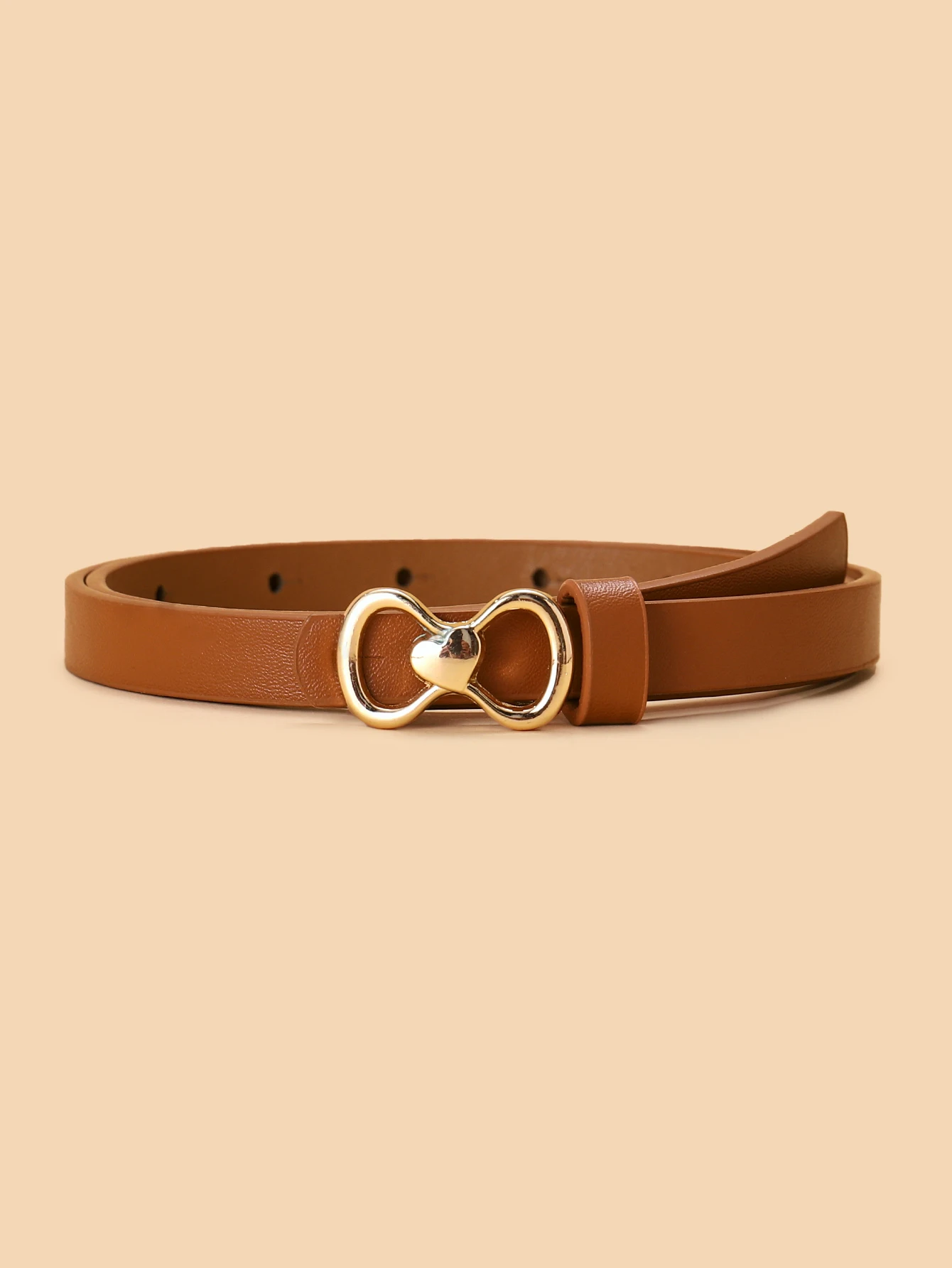 1PCS A new fashion women's double circle love buckle belt high-quality pu jeans dress decorative belt all seasons universal
