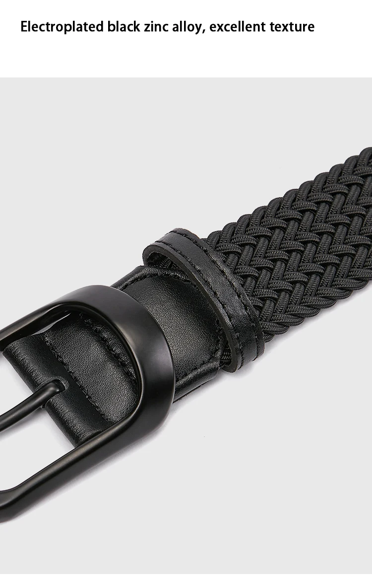 Weaving Belt Men's Fashionable Belt for Young Adults Casual Multifunctional Canvas Pants Belt with Elastic Golf Studs Fabric Lea