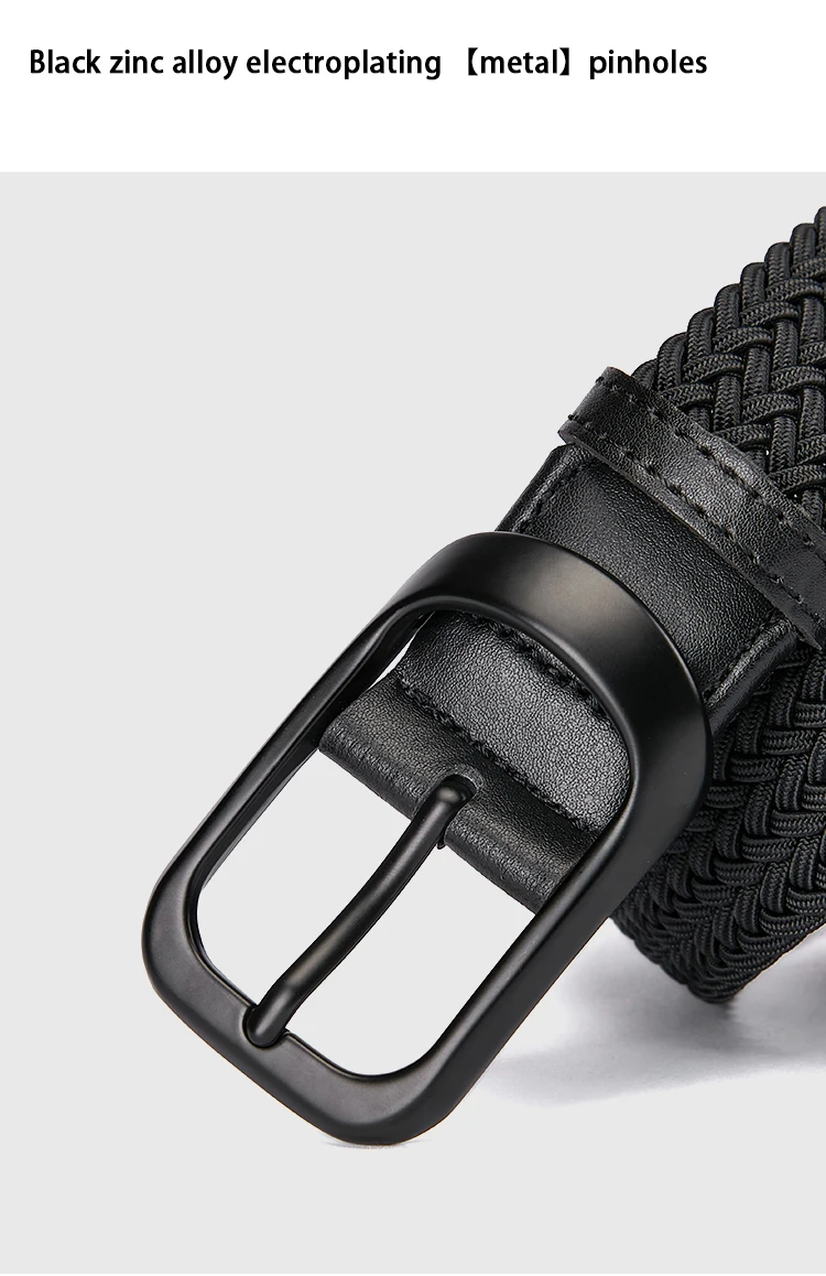 Weaving Belt Men's Fashionable Belt for Young Adults Casual Multifunctional Canvas Pants Belt with Elastic Golf Studs Fabric Lea