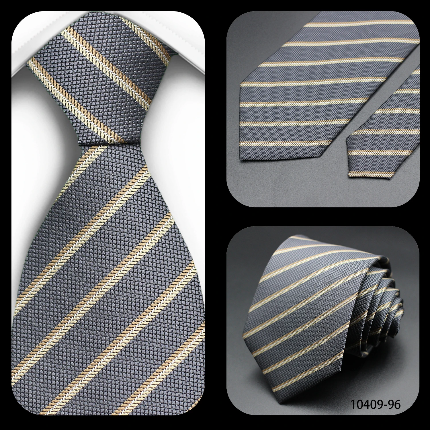 Tie Gravatas Fashion Wholesale Woven Striped Necktie Wedding Accessories Blue Man Fit Group Party Office Neck Ties