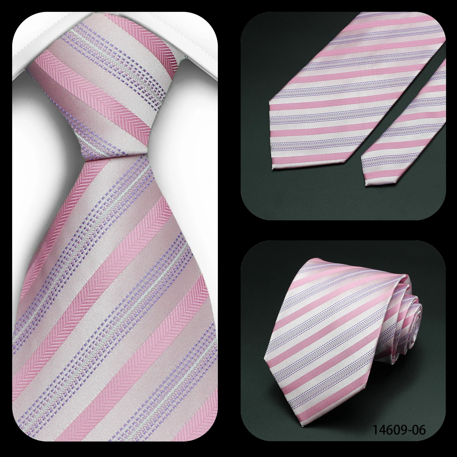 Tie Gravatas Fashion Wholesale Woven Striped Necktie Wedding Accessories Blue Man Fit Group Party Office Neck Ties