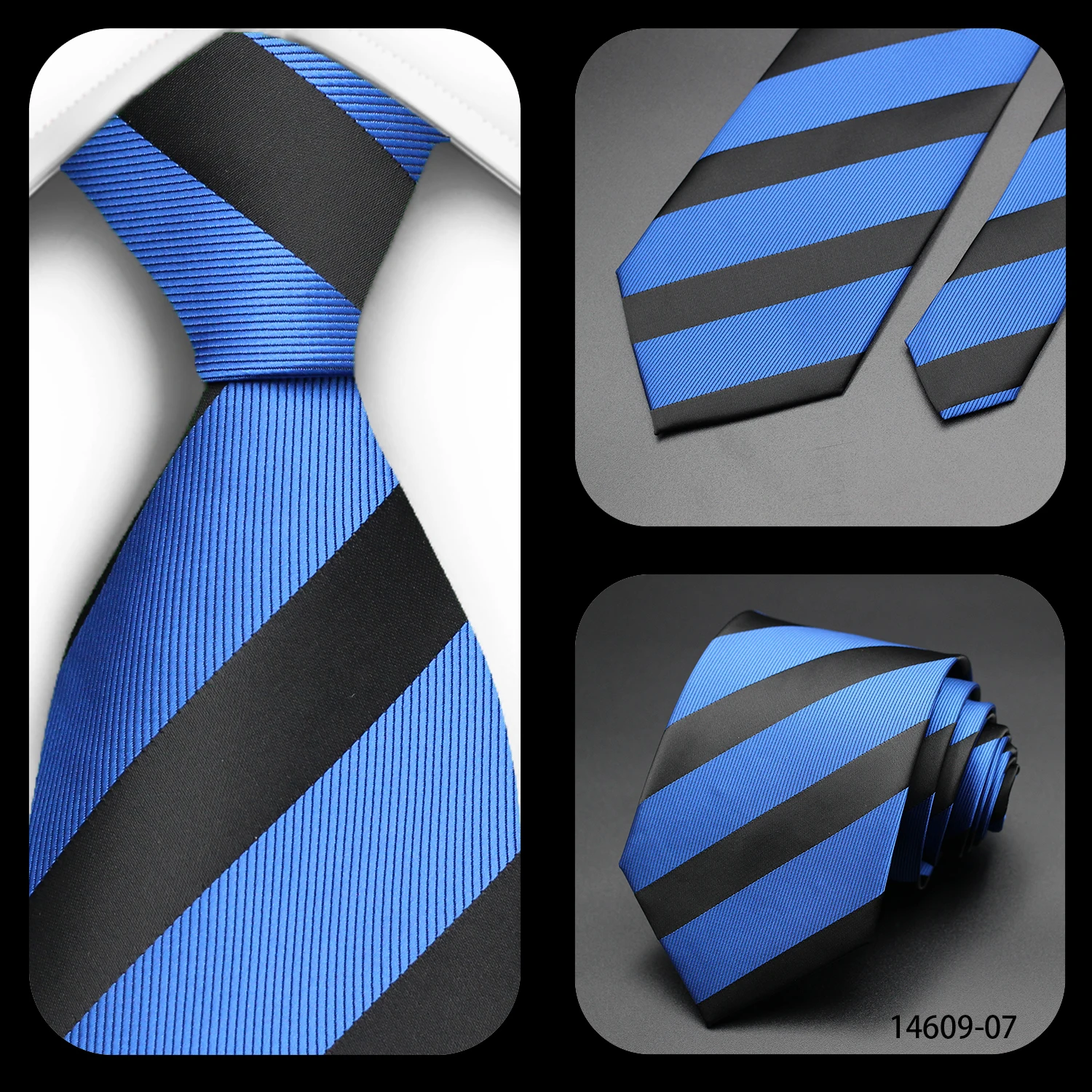 Tie Gravatas Fashion Wholesale Woven Striped Necktie Wedding Accessories Blue Man Fit Group Party Office Neck Ties