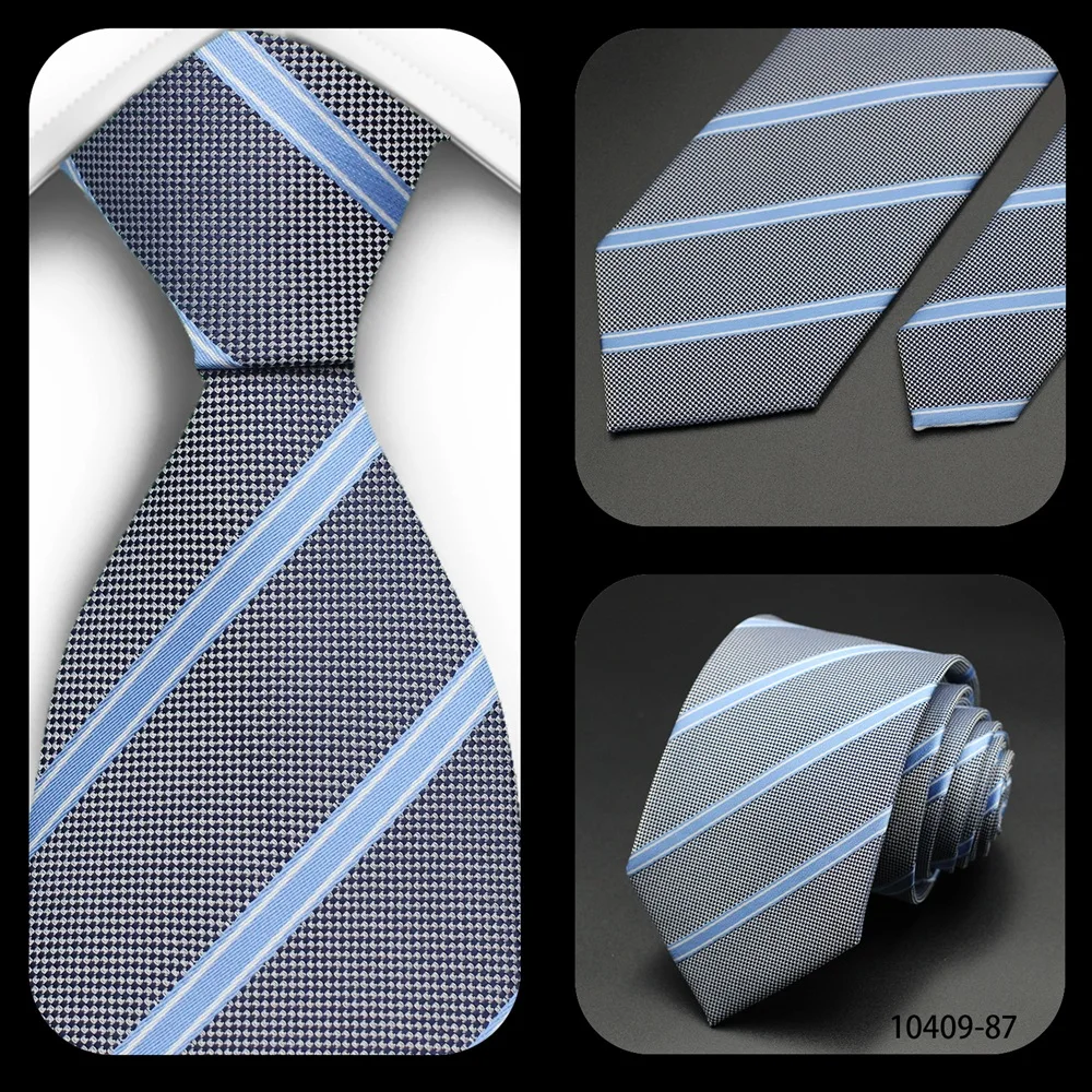 Tie Gravatas Fashion Wholesale Woven Striped Necktie Wedding Accessories Blue Man Fit Group Party Office Neck Ties