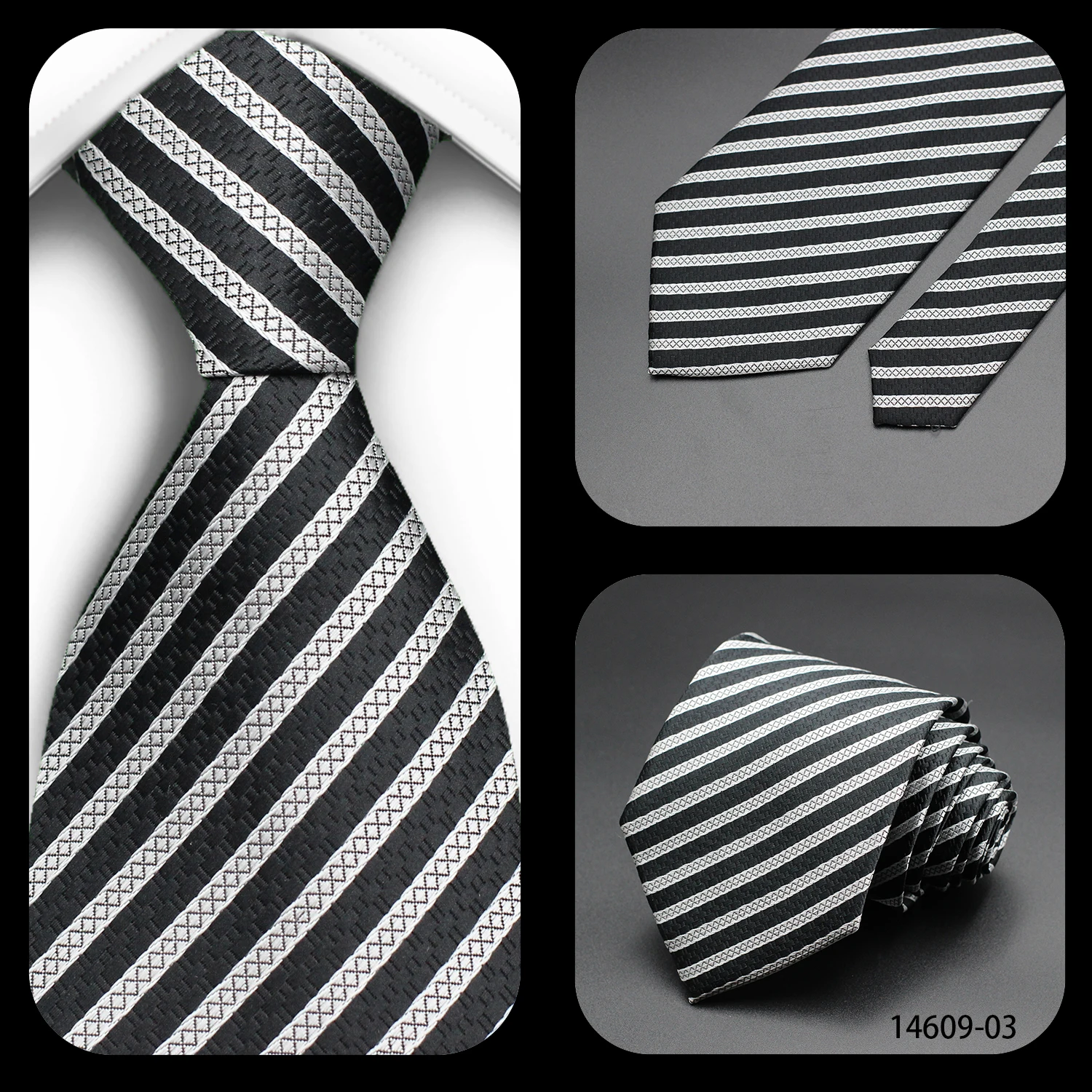 Tie Gravatas Fashion Wholesale Woven Striped Necktie Wedding Accessories Blue Man Fit Group Party Office Neck Ties