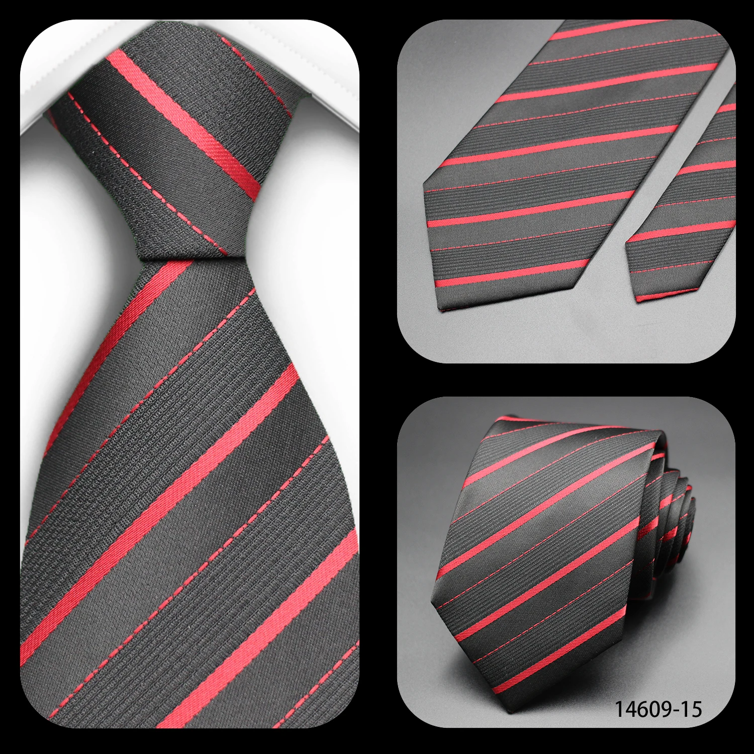 Tie Gravatas Fashion Wholesale Woven Striped Necktie Wedding Accessories Blue Man Fit Group Party Office Neck Ties