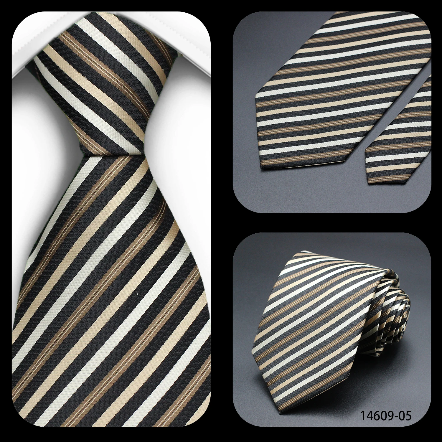 Tie Gravatas Fashion Wholesale Woven Striped Necktie Wedding Accessories Blue Man Fit Group Party Office Neck Ties