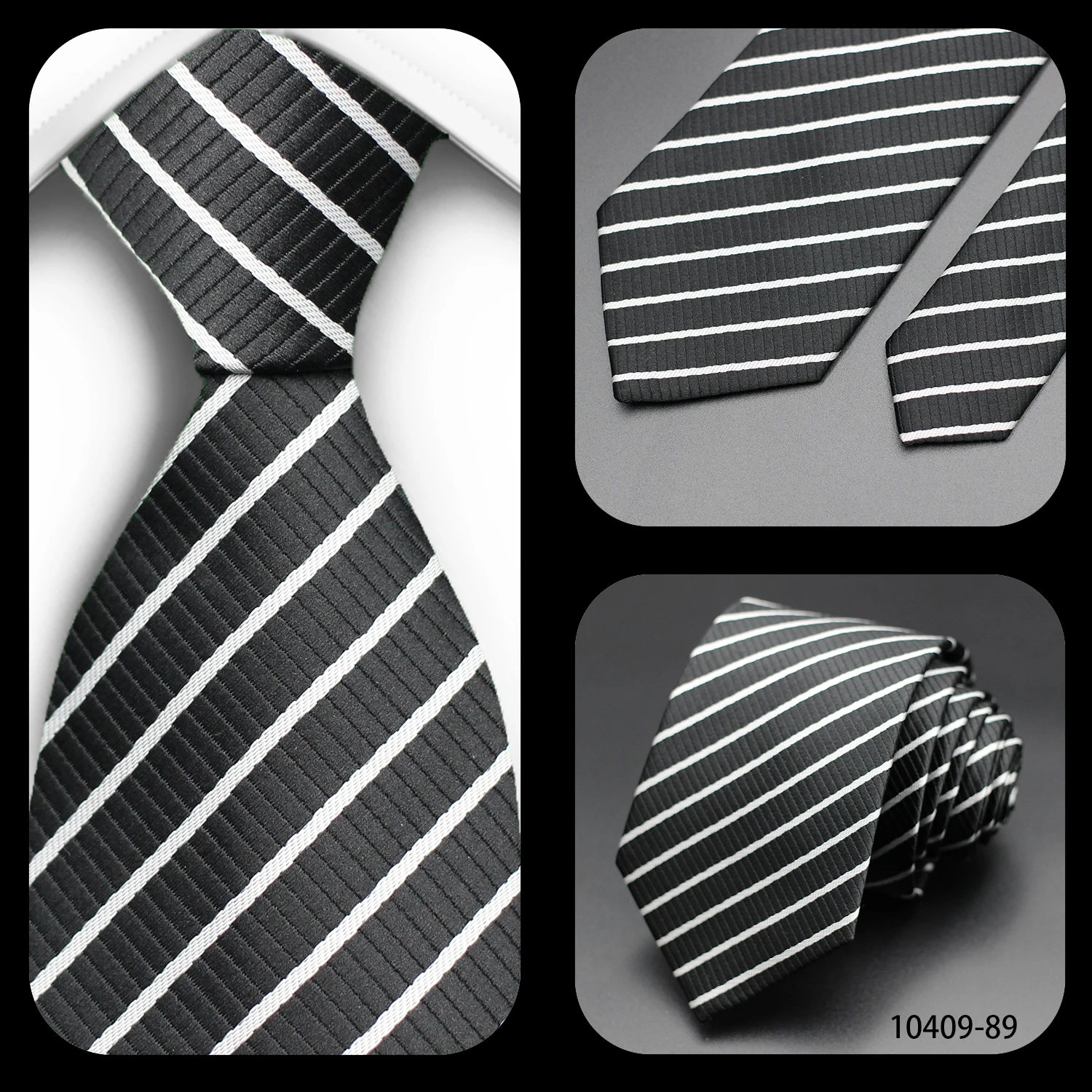 Tie Gravatas Fashion Wholesale Woven Striped Necktie Wedding Accessories Blue Man Fit Group Party Office Neck Ties