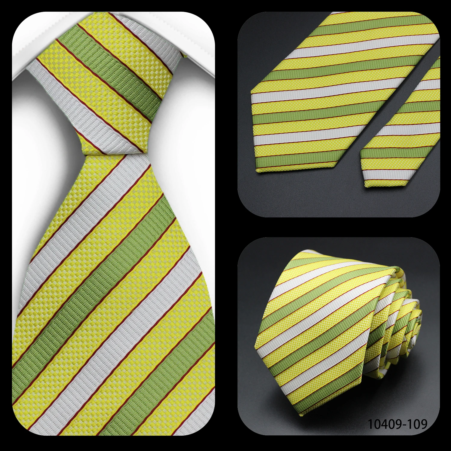 Tie Gravatas Fashion Wholesale Woven Striped Necktie Wedding Accessories Blue Man Fit Group Party Office Neck Ties
