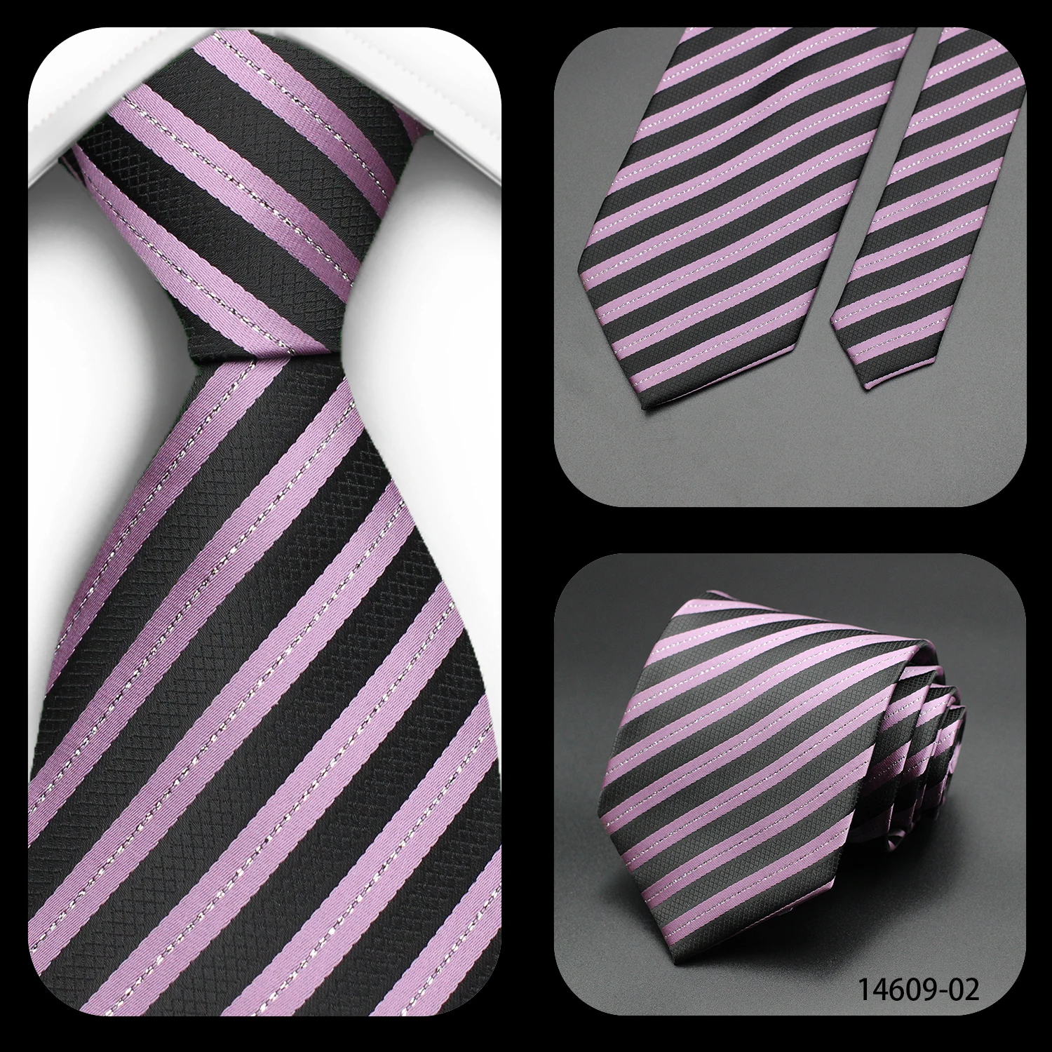 Tie Gravatas Fashion Wholesale Woven Striped Necktie Wedding Accessories Blue Man Fit Group Party Office Neck Ties