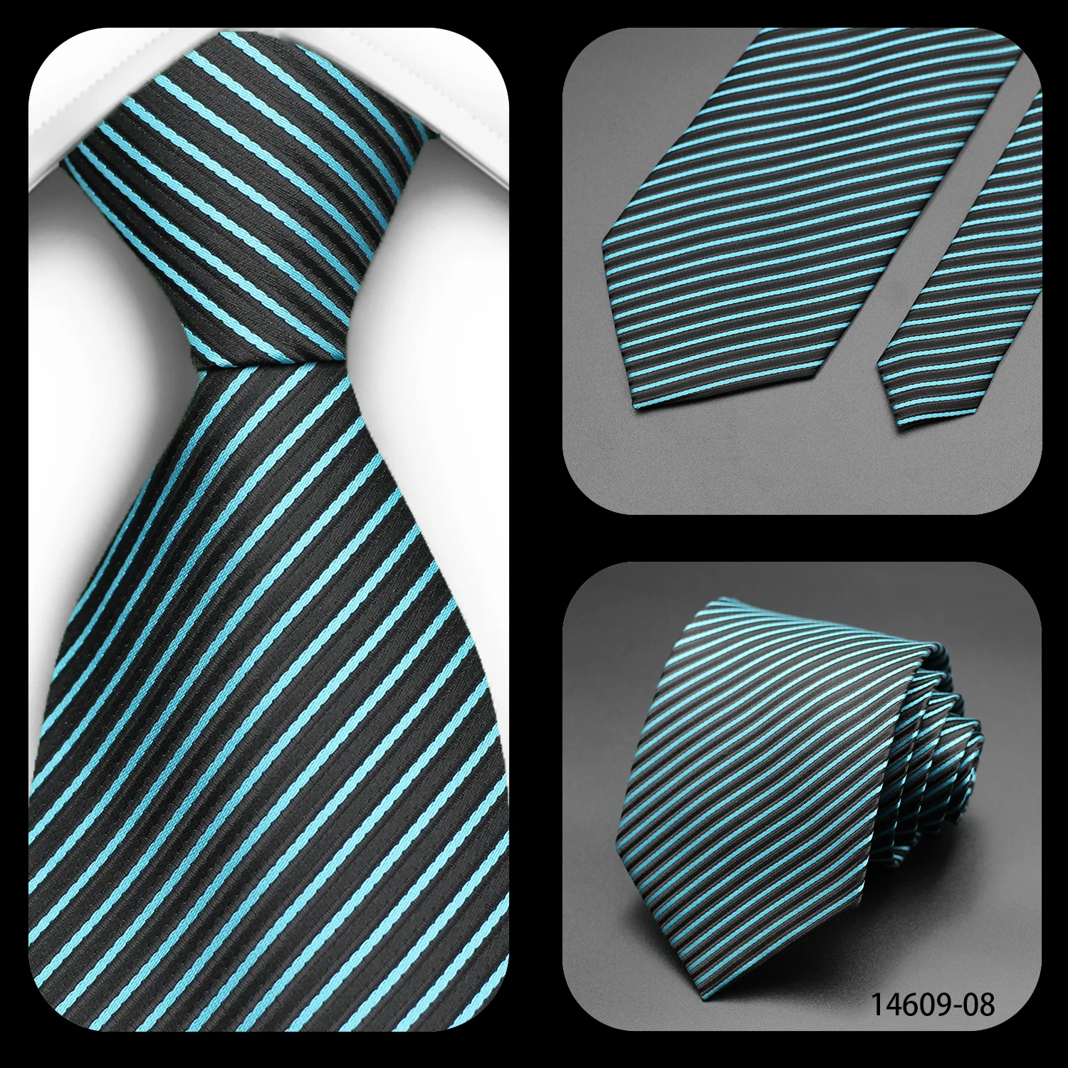 Tie Gravatas Fashion Wholesale Woven Striped Necktie Wedding Accessories Blue Man Fit Group Party Office Neck Ties
