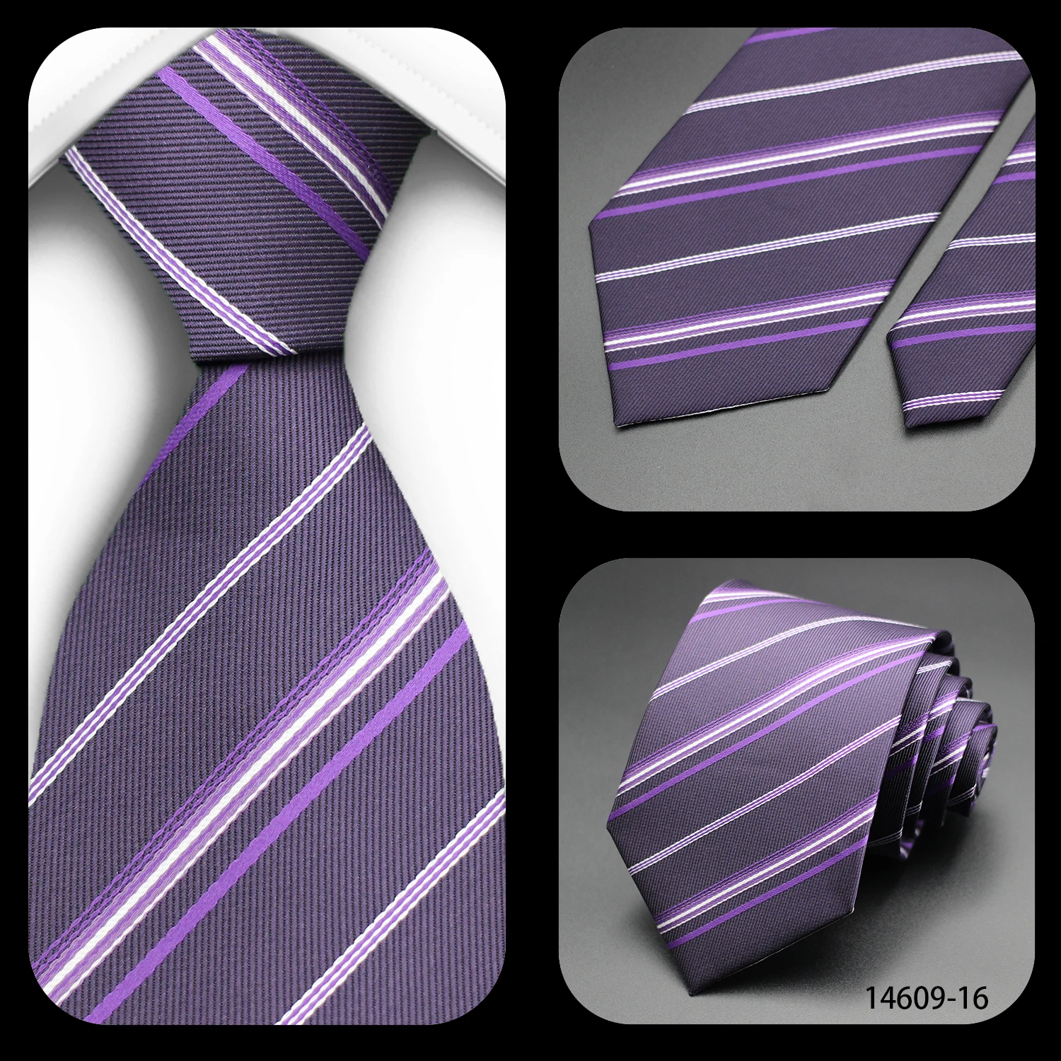 Tie Gravatas Fashion Wholesale Woven Striped Necktie Wedding Accessories Blue Man Fit Group Party Office Neck Ties