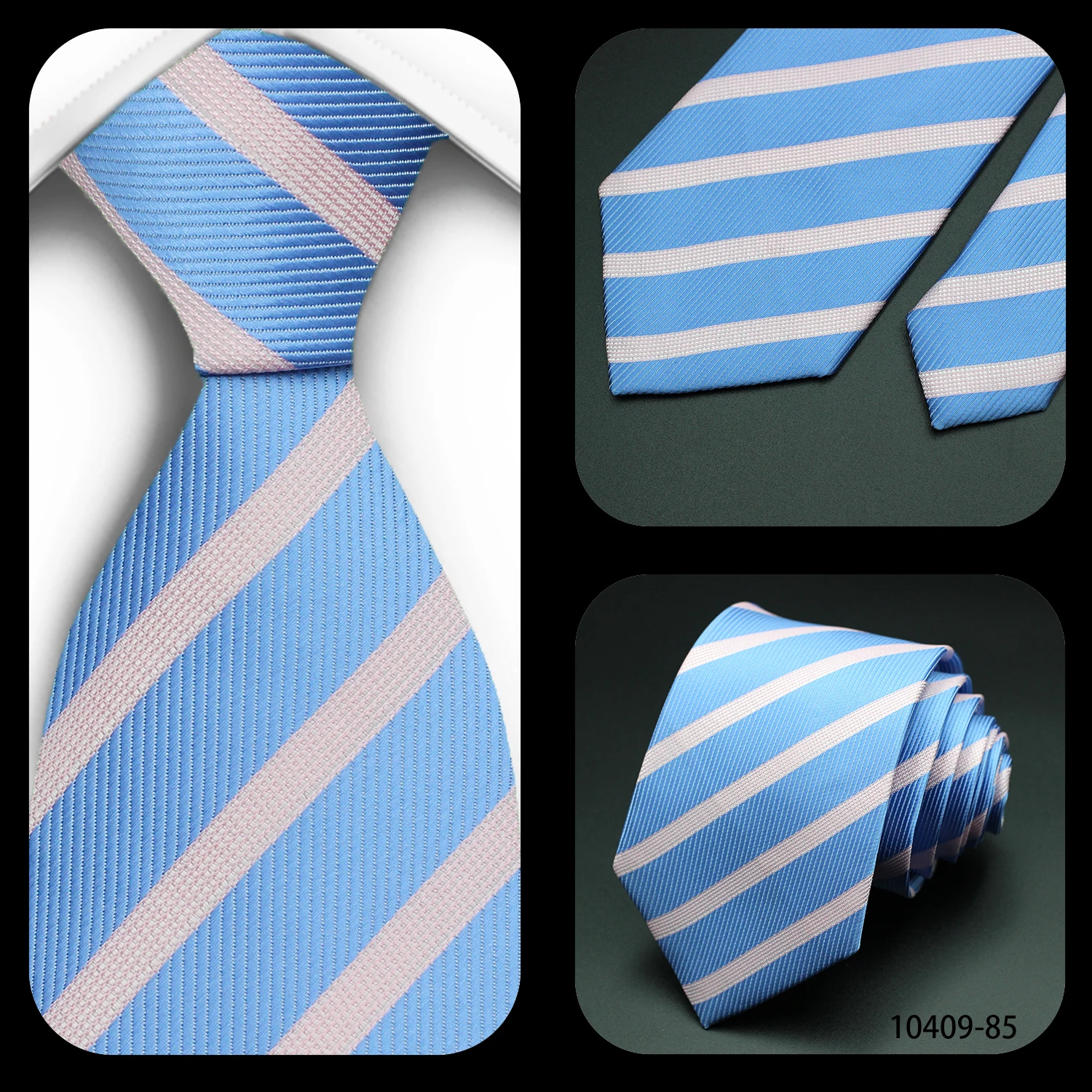 Tie Gravatas Fashion Wholesale Woven Striped Necktie Wedding Accessories Blue Man Fit Group Party Office Neck Ties