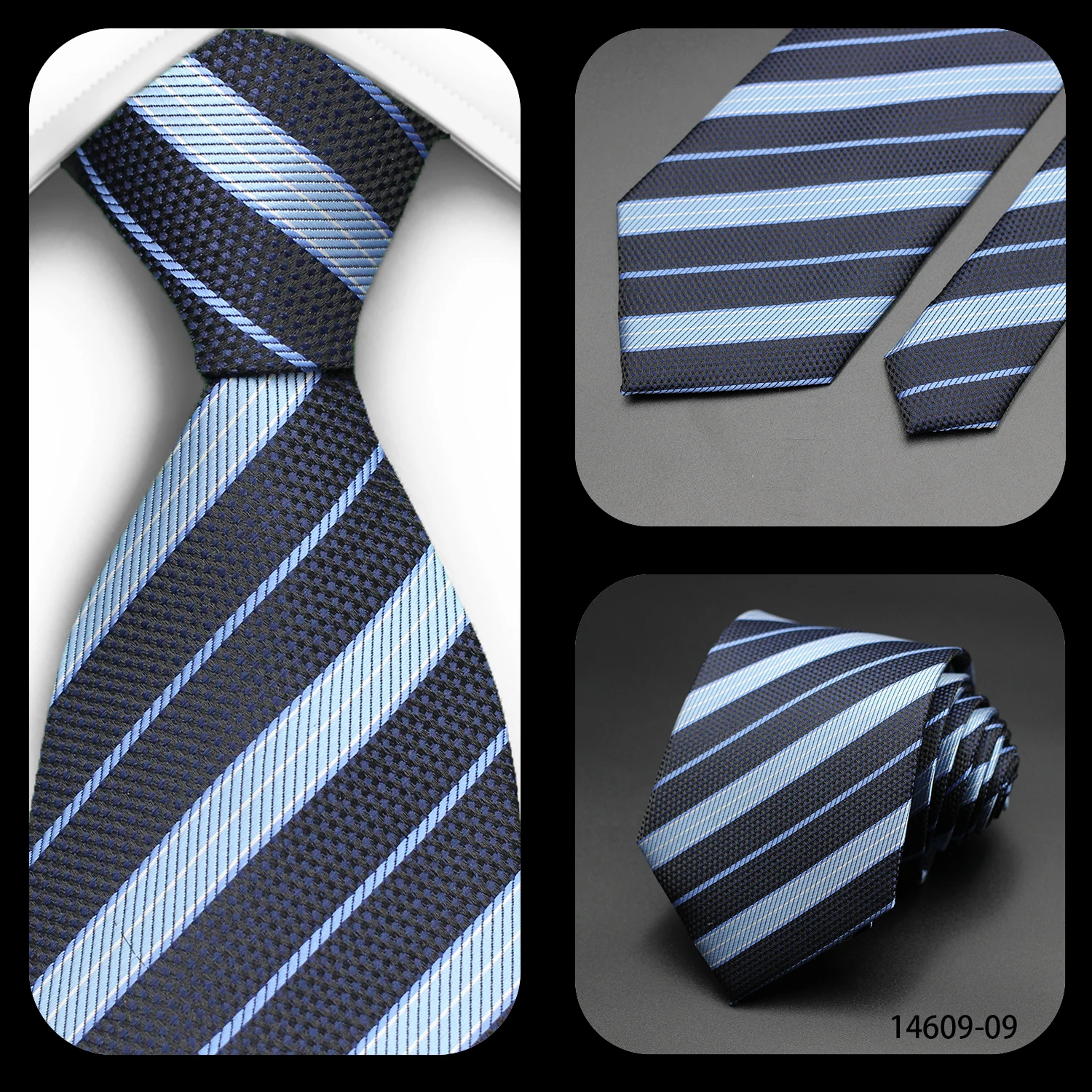 Tie Gravatas Fashion Wholesale Woven Striped Necktie Wedding Accessories Blue Man Fit Group Party Office Neck Ties