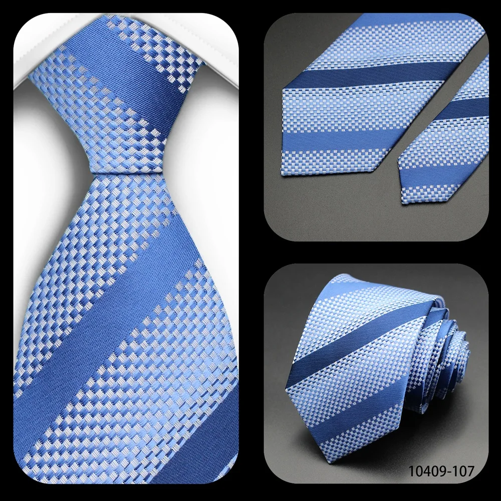 Tie Gravatas Fashion Wholesale Woven Striped Necktie Wedding Accessories Blue Man Fit Group Party Office Neck Ties
