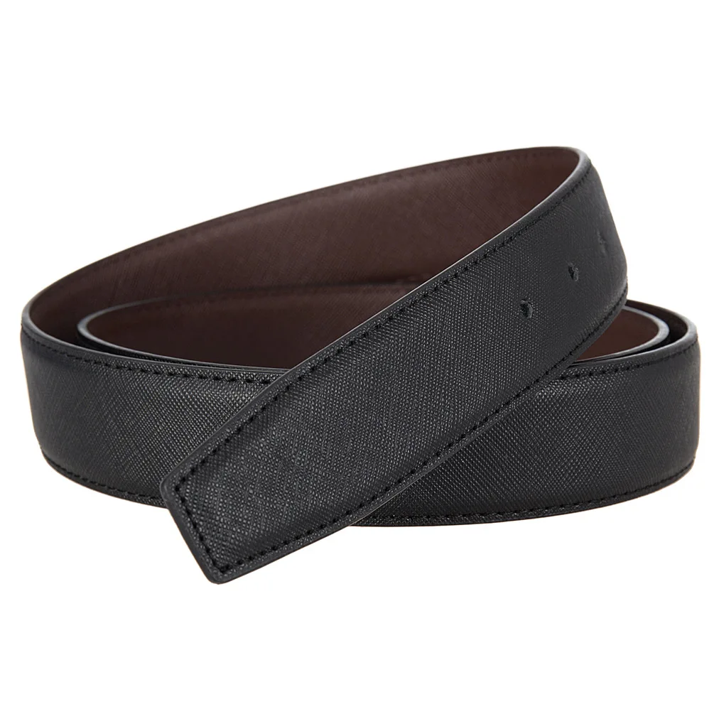 Cowhide Leather 3.4CM Wide Men's Leather Pin Belt Waist Band Belt Strap Belt Without Buckle