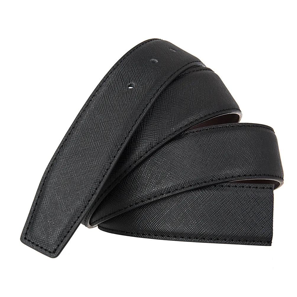 Cowhide Leather 3.4CM Wide Men's Leather Pin Belt Waist Band Belt Strap Belt Without Buckle