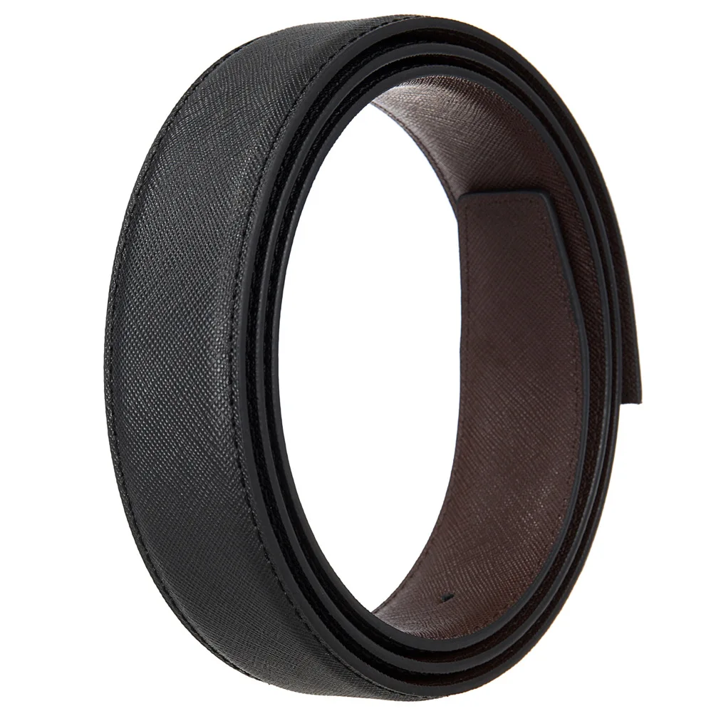 Cowhide Leather 3.4CM Wide Men's Leather Pin Belt Waist Band Belt Strap Belt Without Buckle