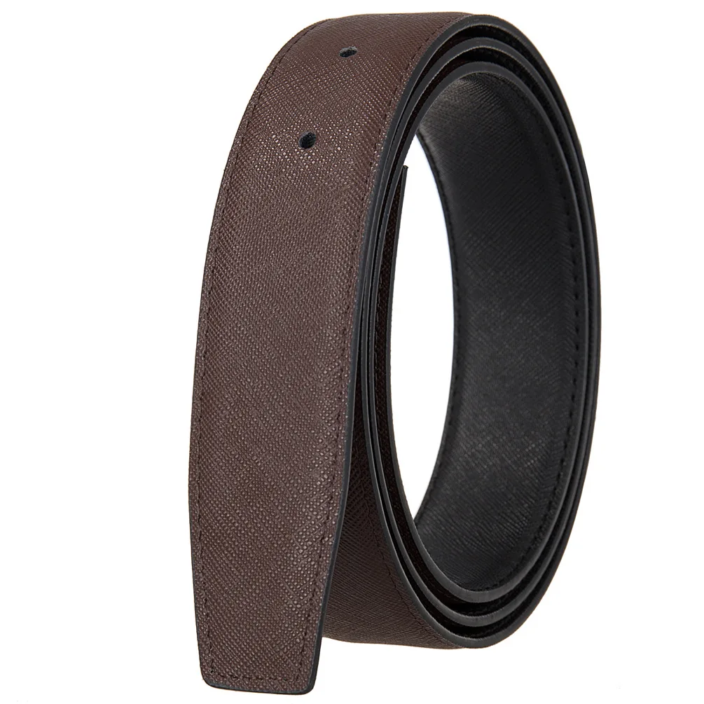 Cowhide Leather 3.4CM Wide Men's Leather Pin Belt Waist Band Belt Strap Belt Without Buckle