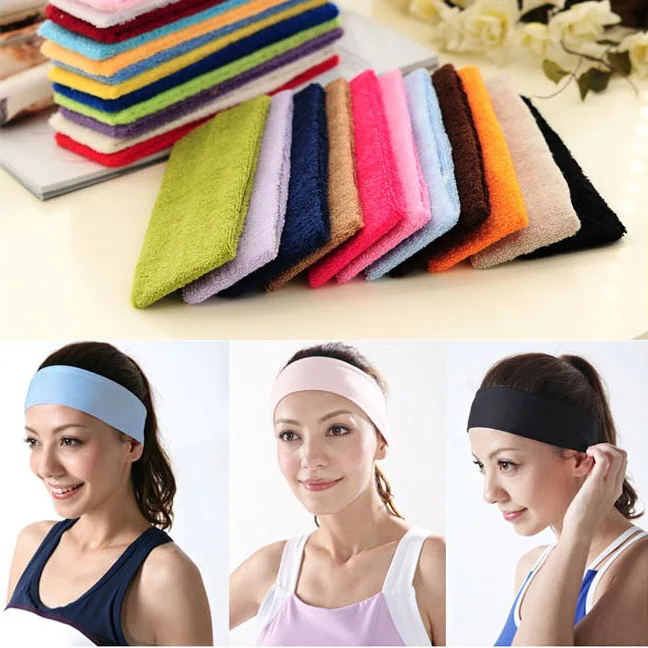 Towels pure cotton yoga basketball sports sweat-absorbing headband European and American hairband face washcotton headband