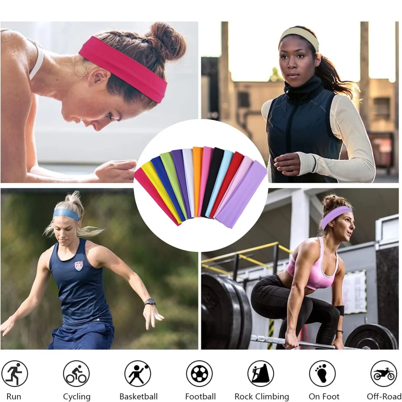 Towels pure cotton yoga basketball sports sweat-absorbing headband European and American hairband face washcotton headband