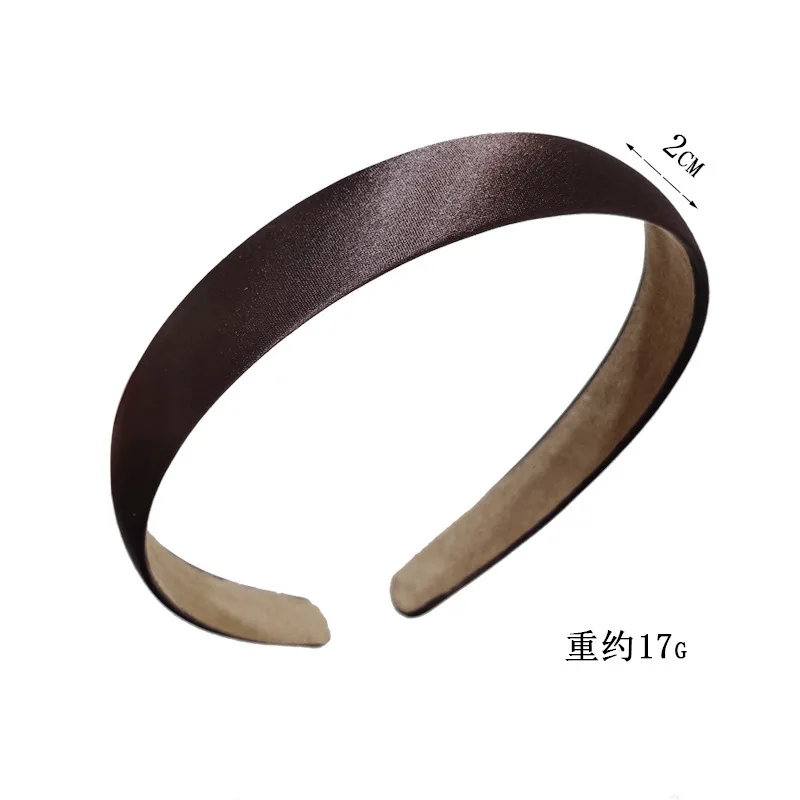 French style thin edge chic hairband pure color vintage silk hair accessory