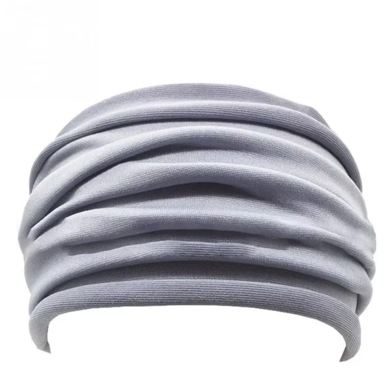 Women's wide edge solid color non-slip soft elastic headband Yoga running exercise Gym headband anti-perspirant cotton hea