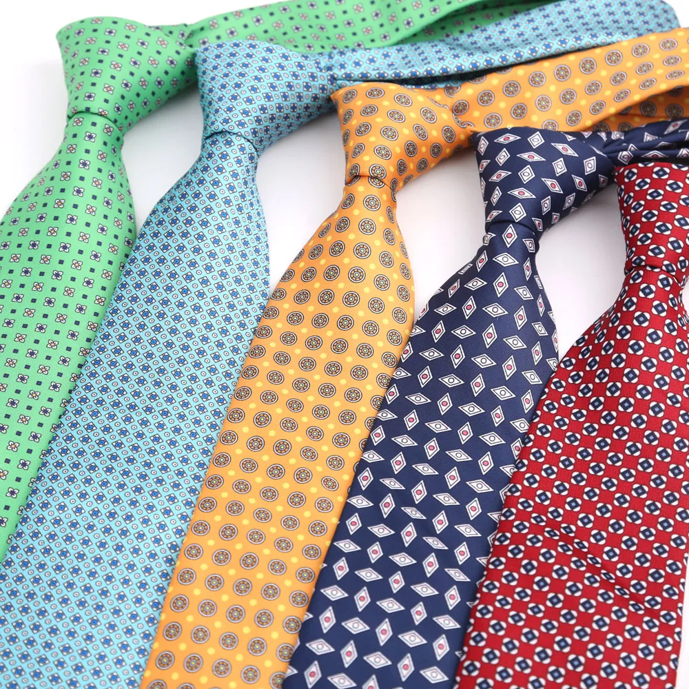 New Printing Men's Soft Thin Tie Creative Graffiti Floral Print Necktie Daily Wear Cravat Wedding Business Party Gift