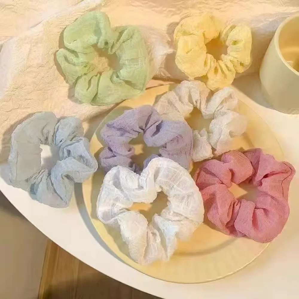 7pcs Bohemia Candy Color Hair Scrunchies for Women Girls Cute Elastic Hair Ties Bands Headband Rubber Bands Hair Accessories