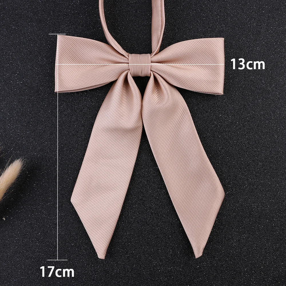 Solid Color Threaded Diagonal Ribbon Bow Tie Collar Bowknot Set Flower Double-Layer Jk College Style Accessory
