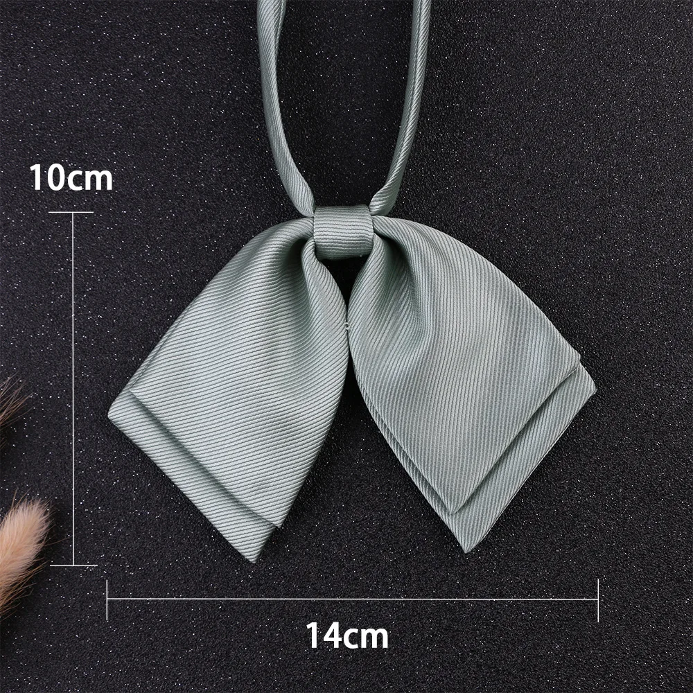 Solid Color Threaded Diagonal Ribbon Bow Tie Collar Bowknot Set Flower Double-Layer Jk College Style Accessory