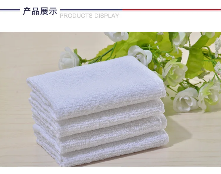 5Pcs Pure Cotton White Small Towel Hotel Face Cotton KTV Restaurant Kindergarten Hand 30*30cm