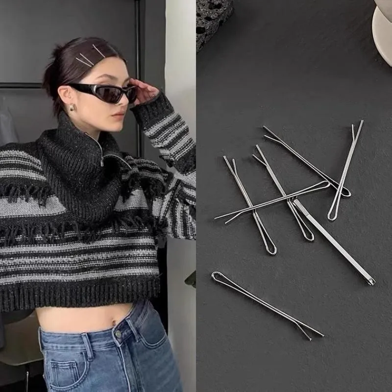 12pcs/set Women Silvery Solid Bobby Pin Hair Clip Casual Simple Fashion Hairstyle Hairpins Styling Girls Hair Accessories