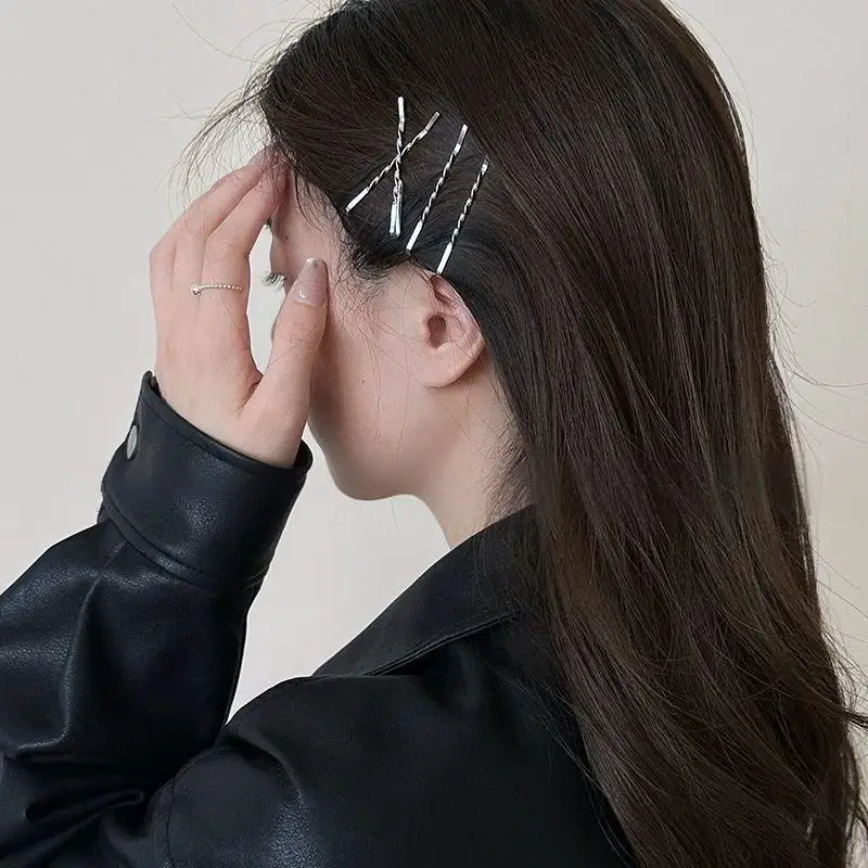 12pcs/set Women Silvery Solid Bobby Pin Hair Clip Casual Simple Fashion Hairstyle Hairpins Styling Girls Hair Accessories