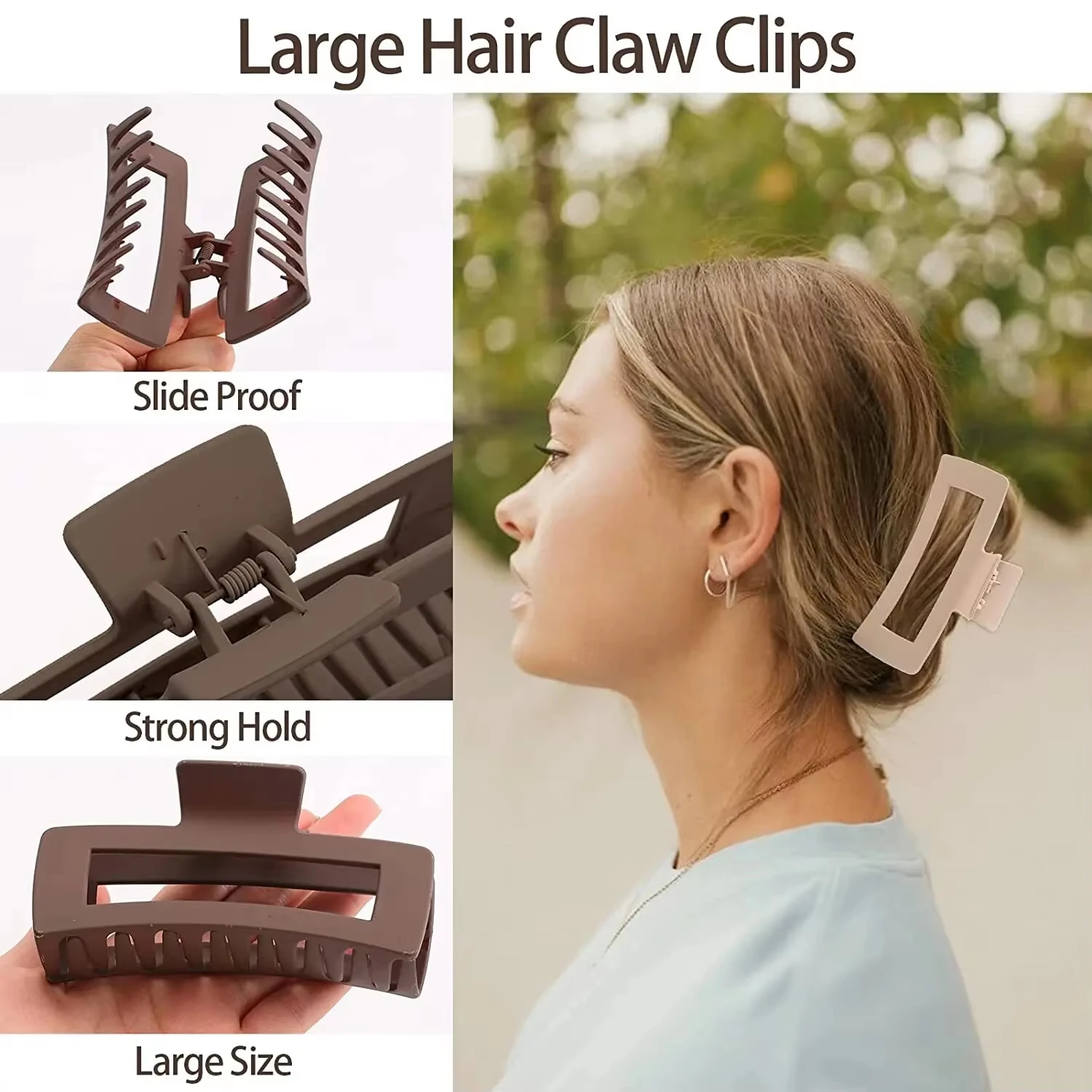 4Pcs/Set Women Girls Claw Clips Coffee Black Hair Claw Non-slip Crab Hairpins Barrette Fashion Hair Accessories Gifts