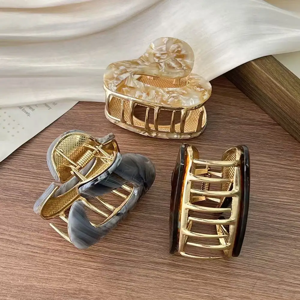 1pc Korean Style Acetate Alloy Hair Claw, Retro Temperament Cloud Hairpin Shark Clip, Chic and Versatile Personality Hair Claw